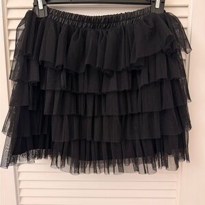 Zara Black Ruffled Skirt